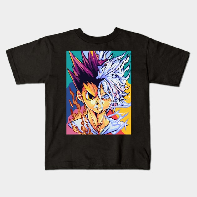 gon and killua Kids T-Shirt by Kuli art